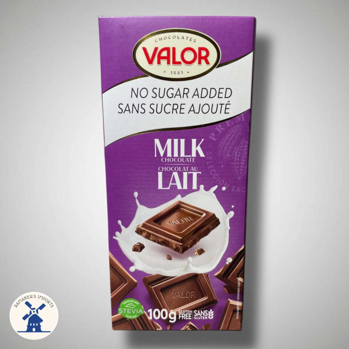 Valor SUGAR FREE Milk Chocolate Bar
