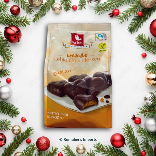 Weiss Dark Chocolate Gingerbread Hearts